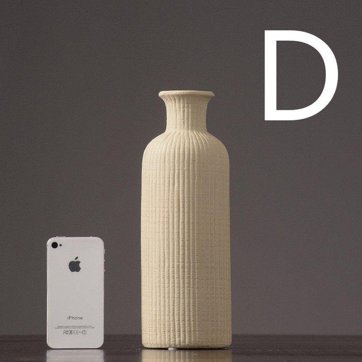 Bruine, beige, grijze keramische vaas │ Decoratief item