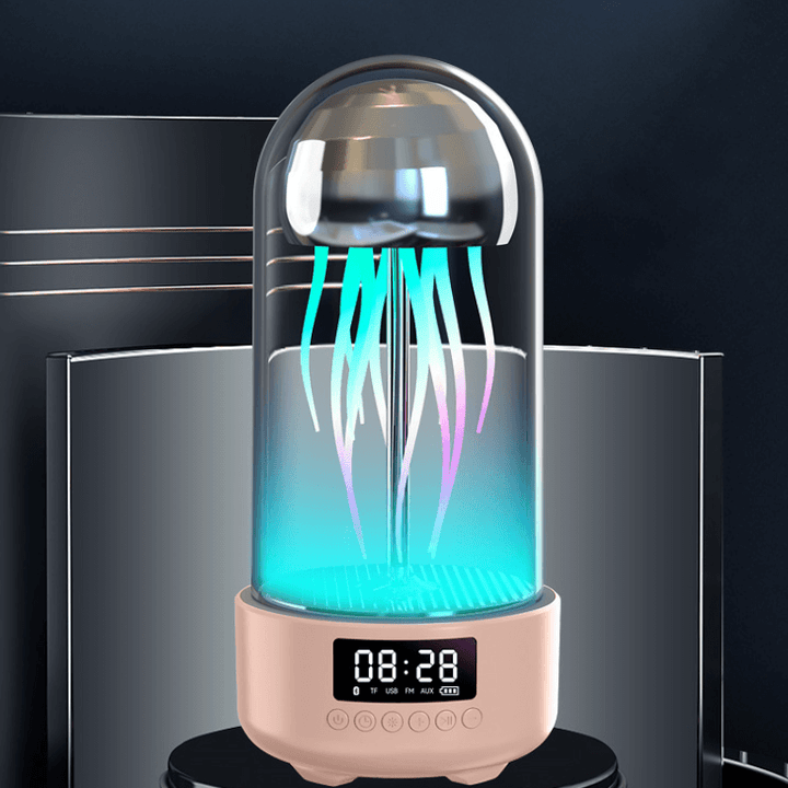 Kreatieve 3in1 Kleurrijke Medusenlamp met Klok Luminieuze Draagbare Stereo Ademend Licht Slimme Decoratie Bluetooth Luidspreker