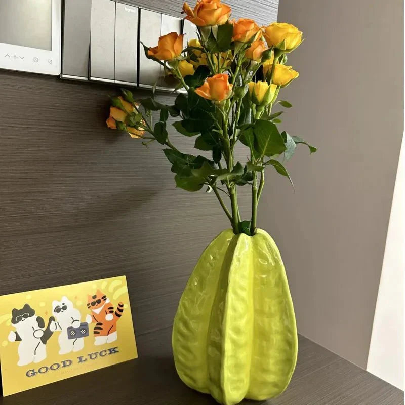 Keramische sterfruit bloemenvaas unieke decoratieve pot | Arosta