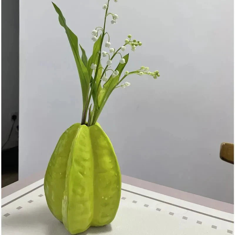Keramische sterfruit bloemenvaas unieke decoratieve pot | Arosta