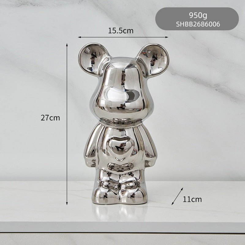Kleurrijke keramische beer sculptuur en standbeeld spaarpot bureau ornament