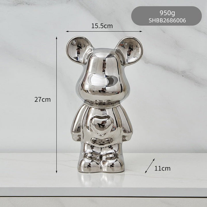 Kleurrijke keramische beer sculptuur en standbeeld spaarpot bureau ornament