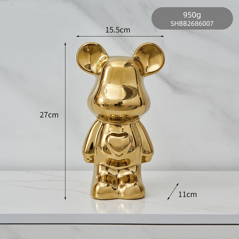 Kleurrijke keramische beer sculptuur en standbeeld spaarpot bureau ornament