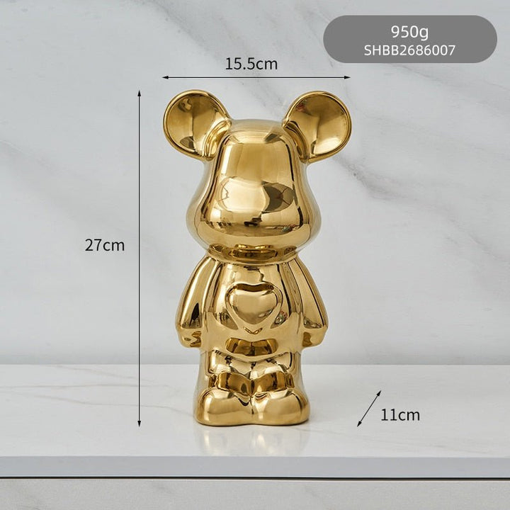 Kleurrijke keramische beer sculptuur en standbeeld spaarpot bureau ornament