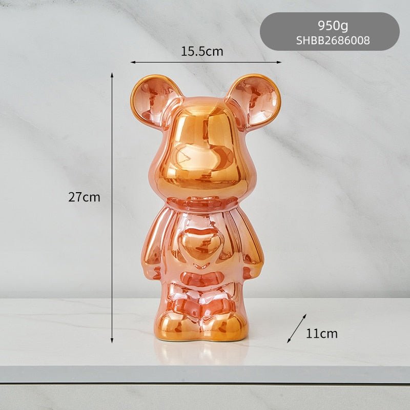 Kleurrijke keramische beer sculptuur en standbeeld spaarpot bureau ornament