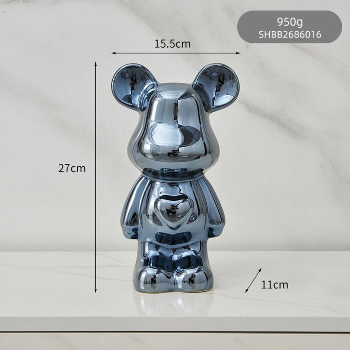Kleurrijke keramische beer sculptuur en standbeeld spaarpot bureau ornament