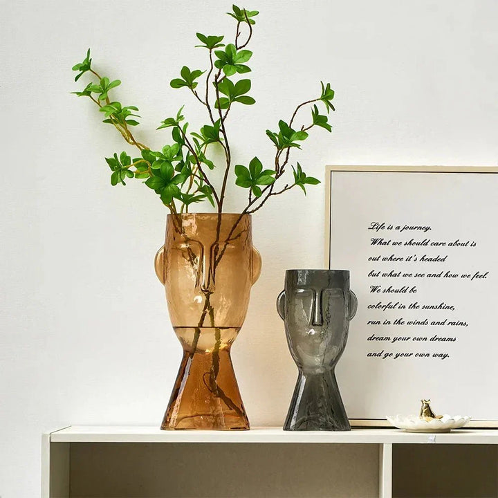 Kreatieve Glas Hoofdvorm Decoratieve Vaas voor Moderne Decoratie | Arosta