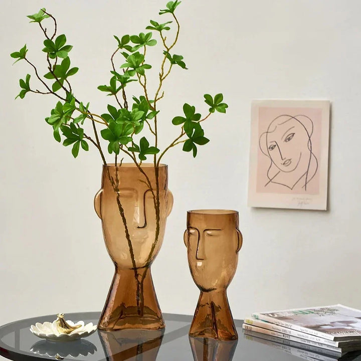 Kreatieve Glas Hoofdvorm Decoratieve Vaas voor Moderne Decoratie | Arosta