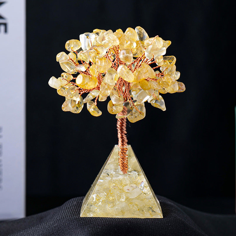 Natuurlijke Steen Grind Piramide Basis Feng Shui Boom