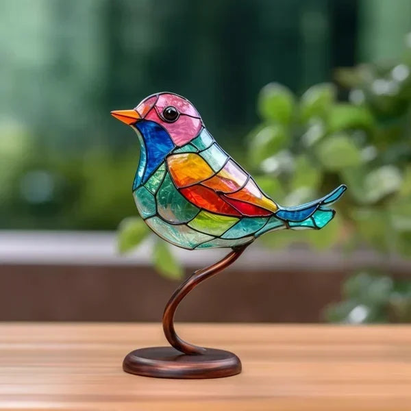 LuxeHome - AvianElegance Vogels gemaakt van gekleurd glas voor een verfijnd interieurontwerp