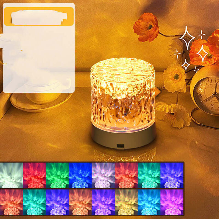 Kristal lamp watergolven projector nachtlamp decoratie thuis slaapkamer esthetische sfeer vakantiecadeau zonsonderganglichten huisdecoratie