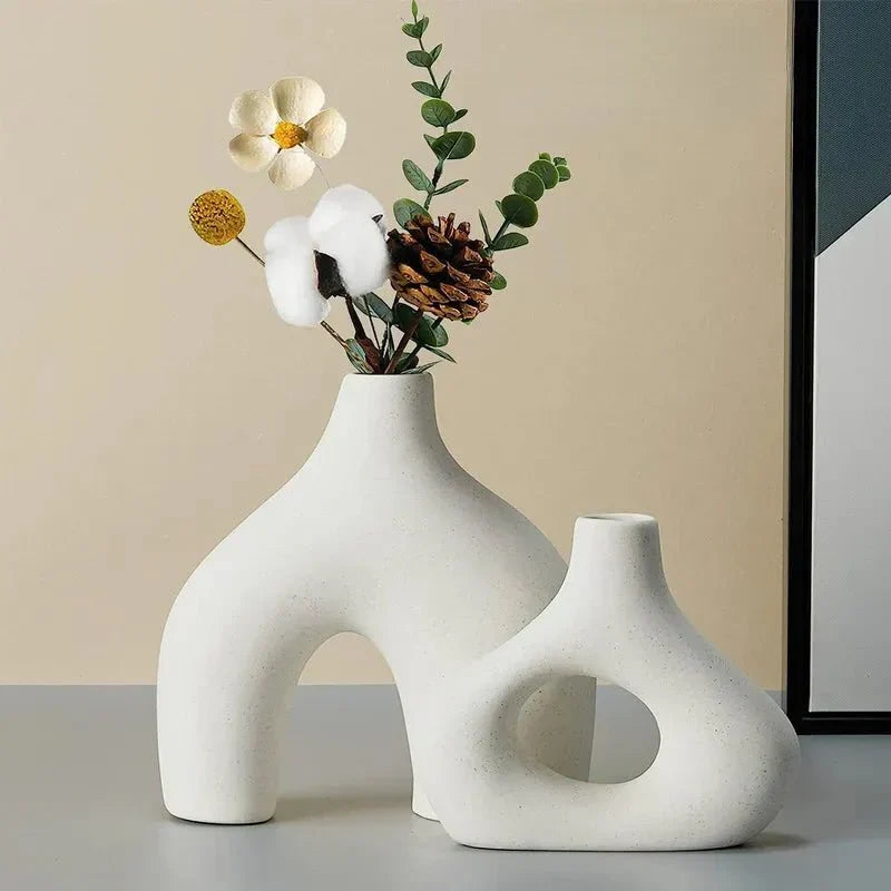 Onregelmatig Minimalistisch Keramiek Vazen-Set voor Moderne Decoratie | Arosta