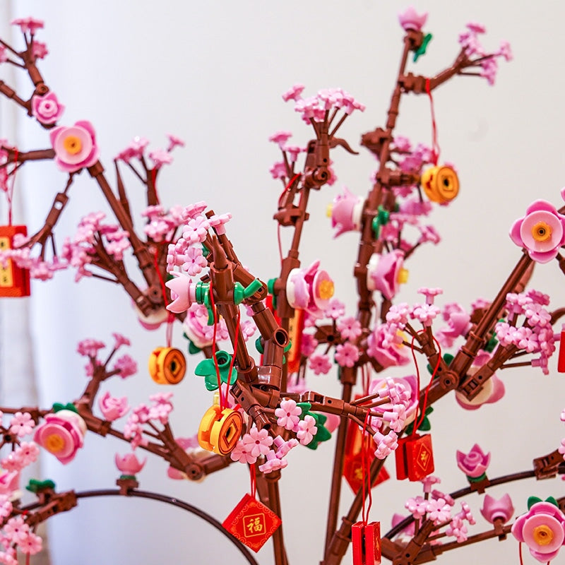 Lucky Peach Blossom Vase Mikro Bausteine