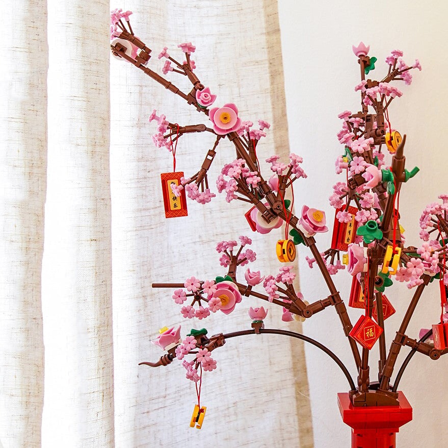 Lucky Peach Blossom Vase Mikro Bausteine