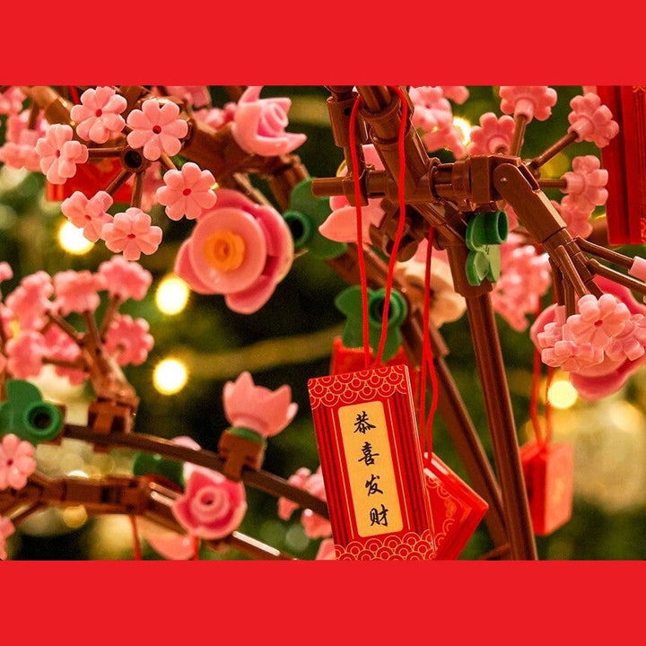 Lucky Peach Blossom Vase Mikro Bausteine