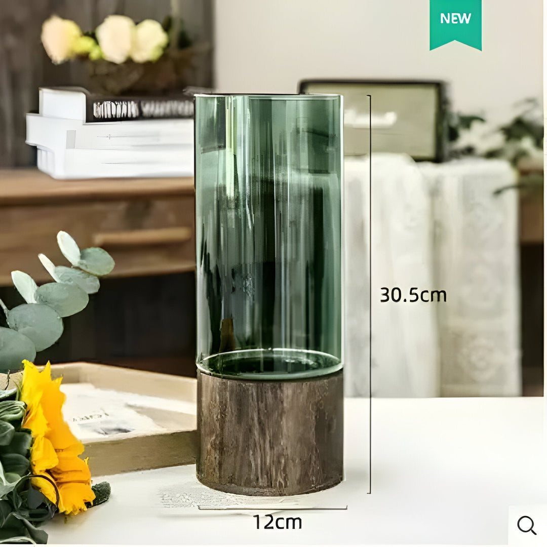 TranquilArostaoom Vaasje – Europese Hydroponics Vaasje gemaakt van Hout en Glas