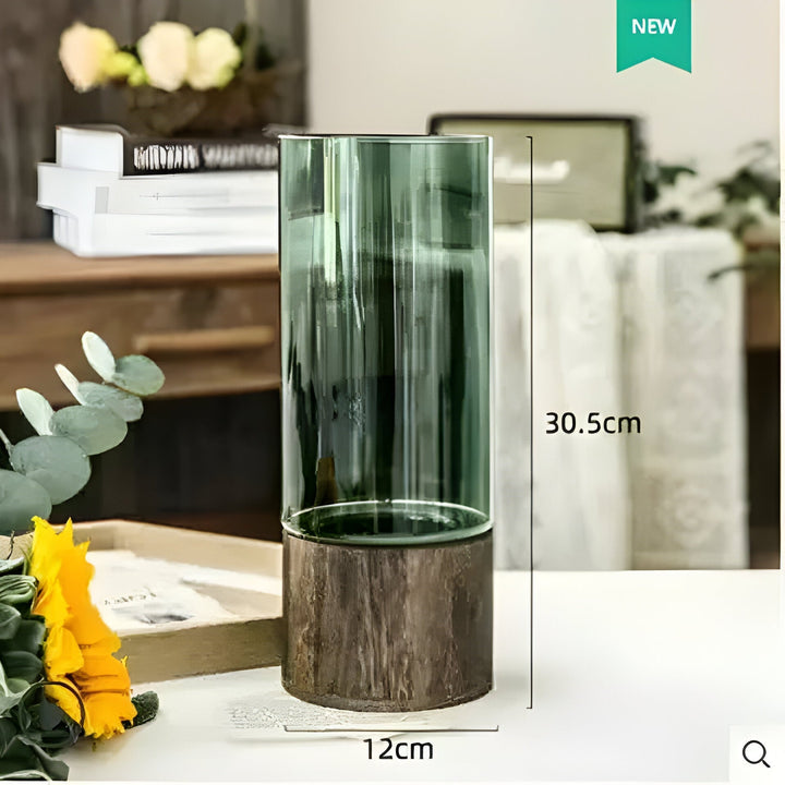 TranquilArostaoom Vaasje – Europese Hydroponics Vaasje gemaakt van Hout en Glas
