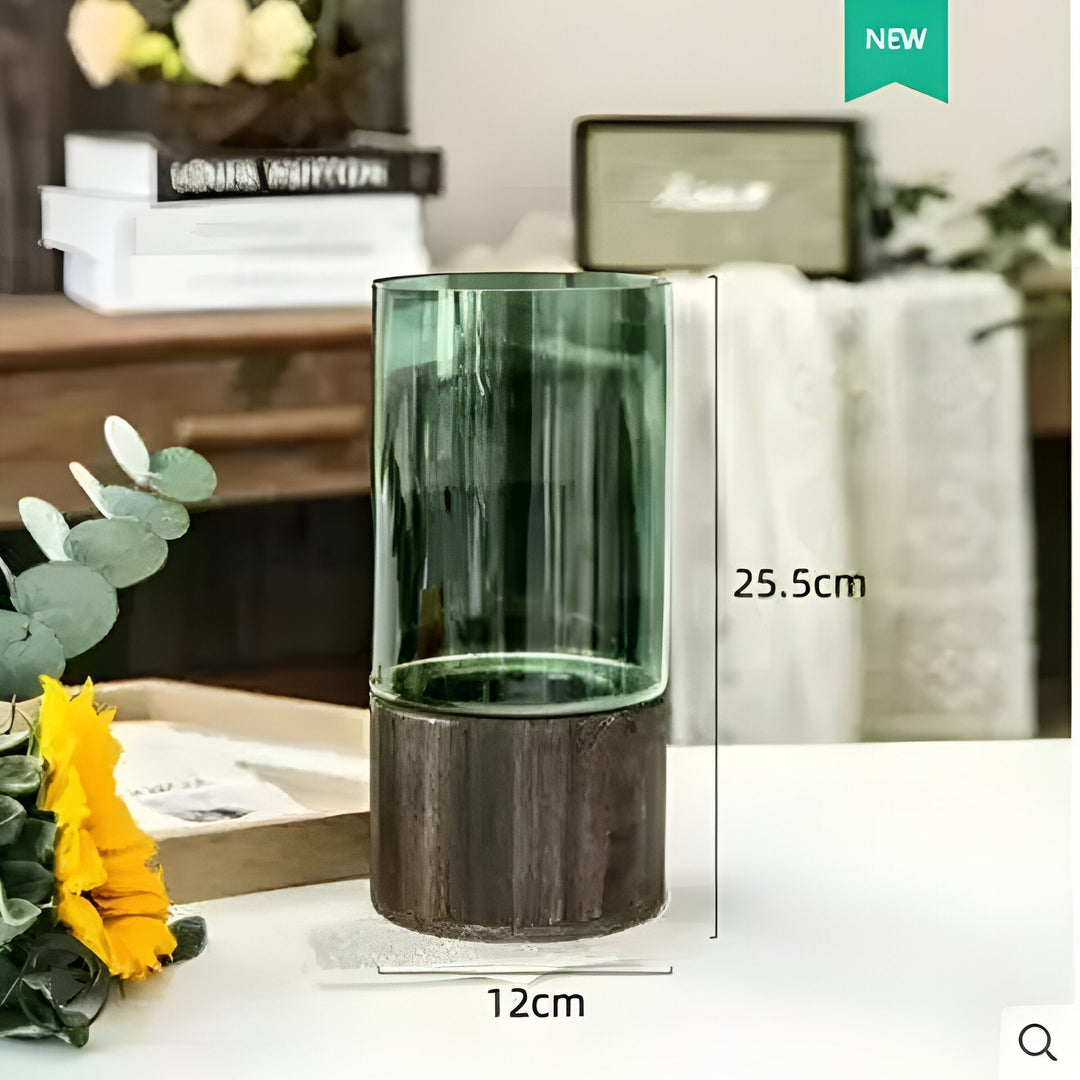 TranquilArostaoom Vaasje – Europese Hydroponics Vaasje gemaakt van Hout en Glas