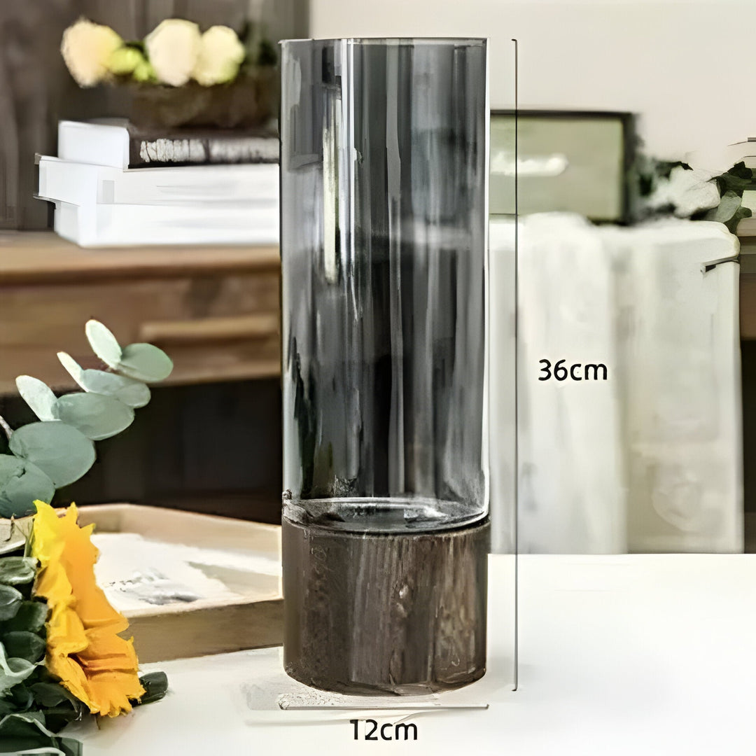 TranquilArostaoom Vaasje – Europese Hydroponics Vaasje gemaakt van Hout en Glas
