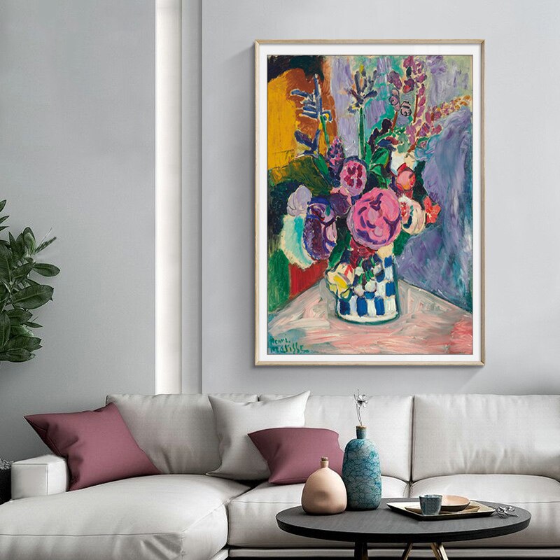 Vintage Matisse Pioenbloem - Canvas Muurkunst Print