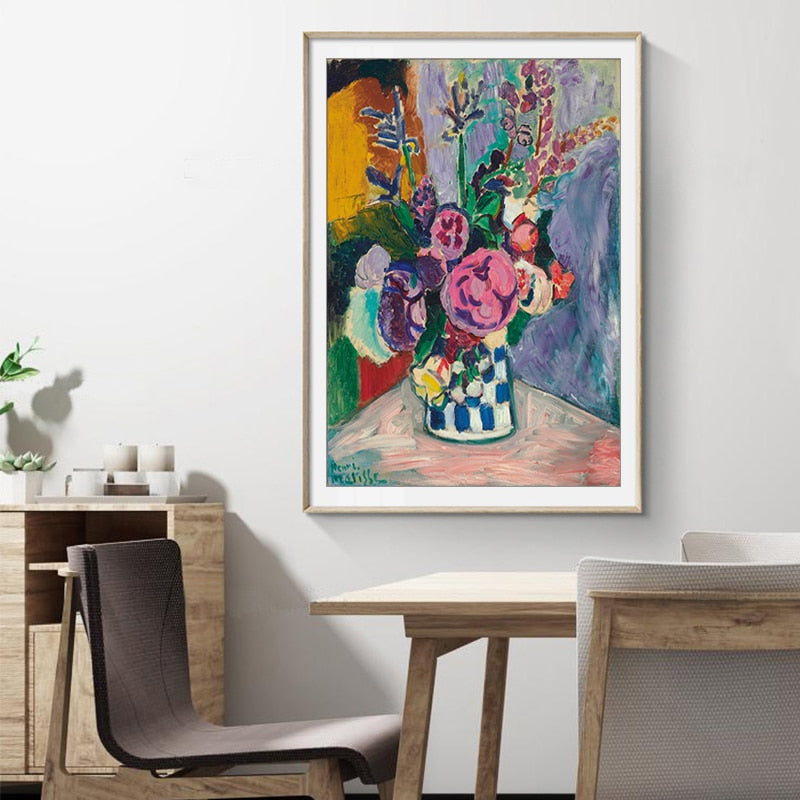 Vintage Matisse Pioenbloem - Canvas Muurkunst Print