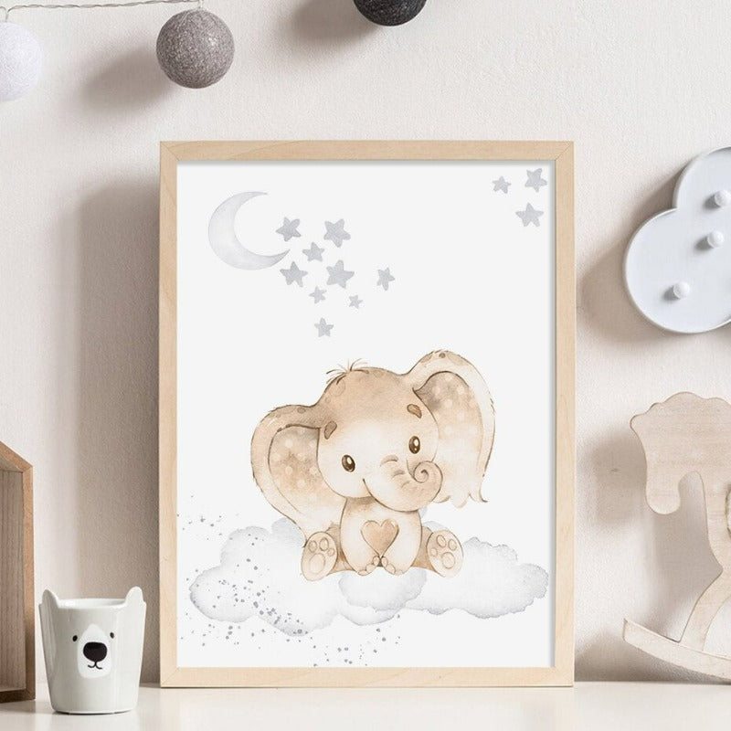 Schattige Cartoon Afrikaanse Dieren Kinderkamer - Canvas Muurdecoratie Print