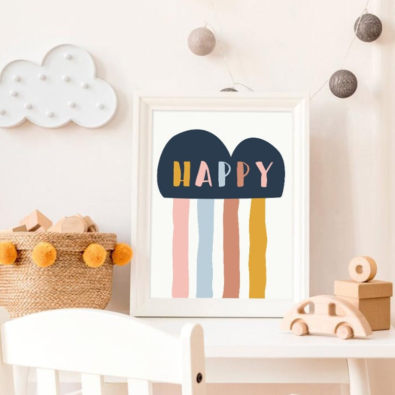 Happy Color You Are My Sunshine Kinderkamer - Canvas Muurkunst Print