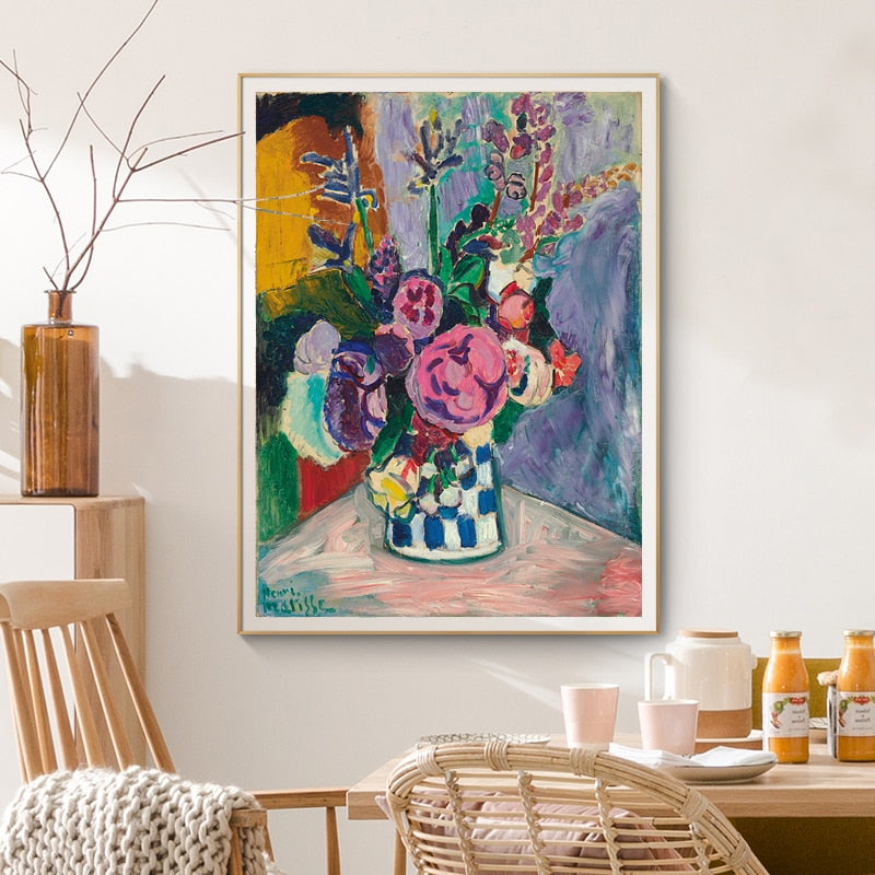 Vintage Matisse Pioenbloem - Canvas Muurkunst Print