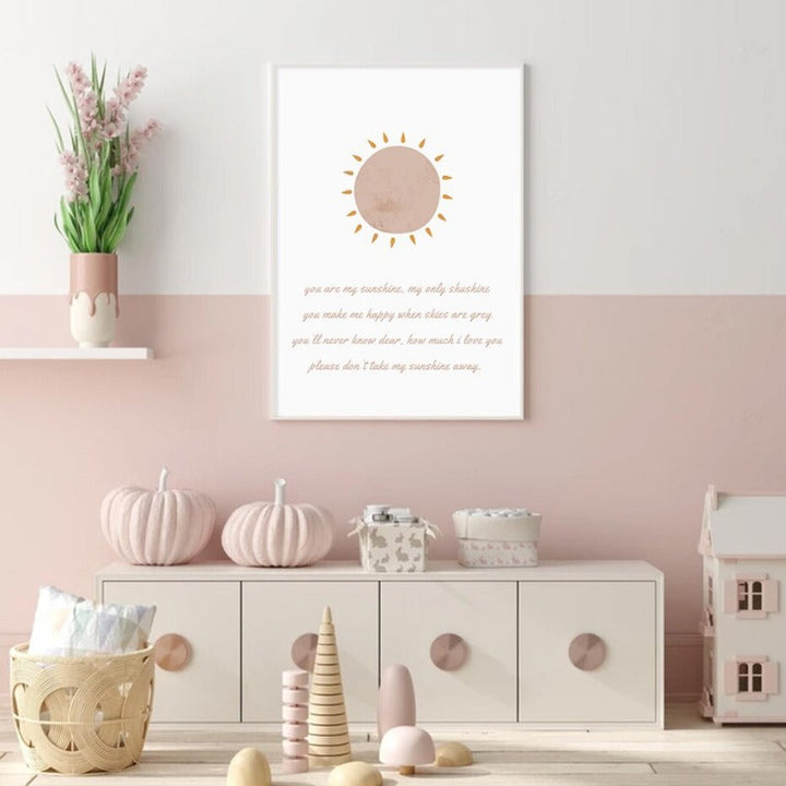 Sweet Child Of Mine Zon En Regenboog Babykamer - Canvas Muurkunst Print