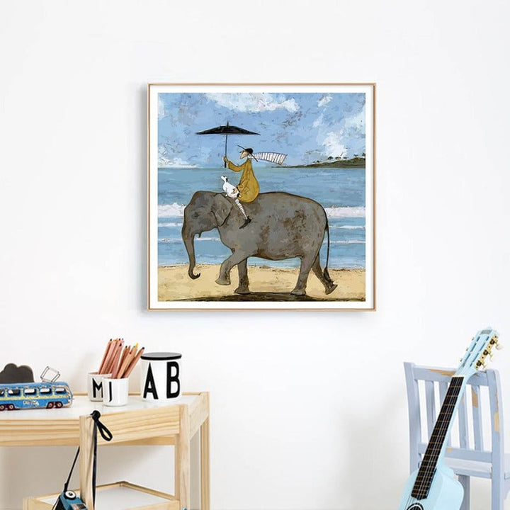 Vintage Noordse Abstracte Landschap - Canva Muur Kunst Print