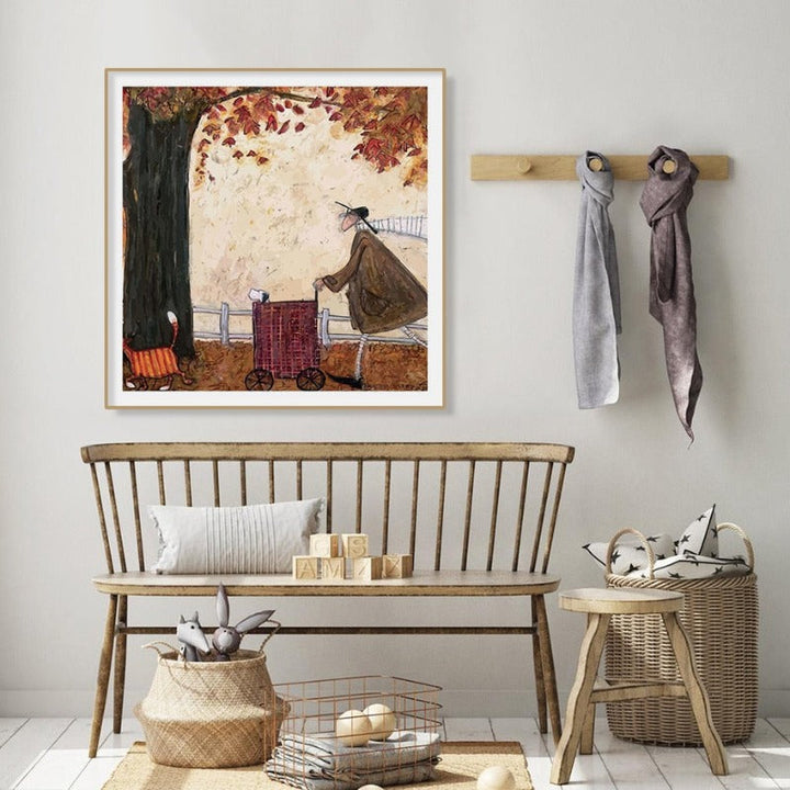 Vintage Noordse Abstracte Landschap - Canva Muur Kunst Print