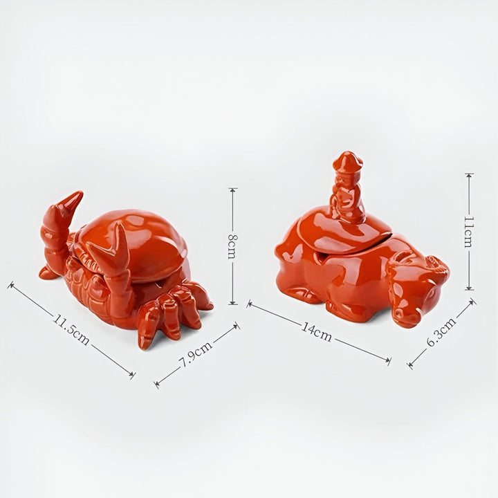 Luxueuze asbak in oosterse stijl met uniek krab ontwerp
