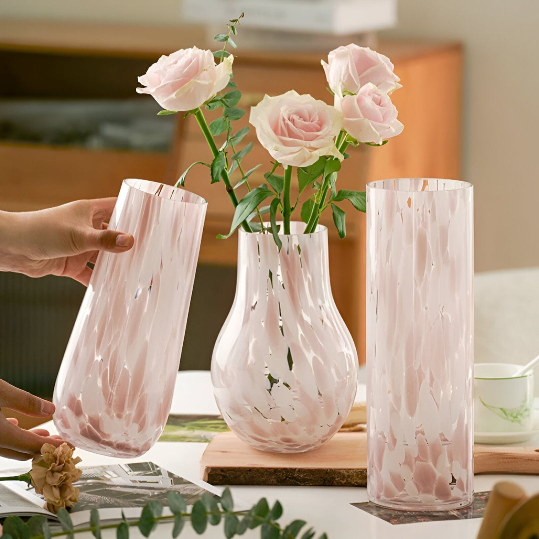 Rosa Marmor-Effekt Glasvase - Amerikaanse stijl Hydroponische decoratie | Arosta