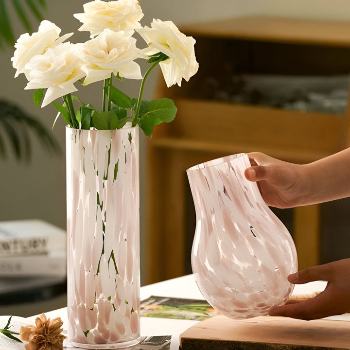 Rosa Marmor-Effekt Glasvase - Amerikaanse stijl Hydroponische decoratie | Arosta