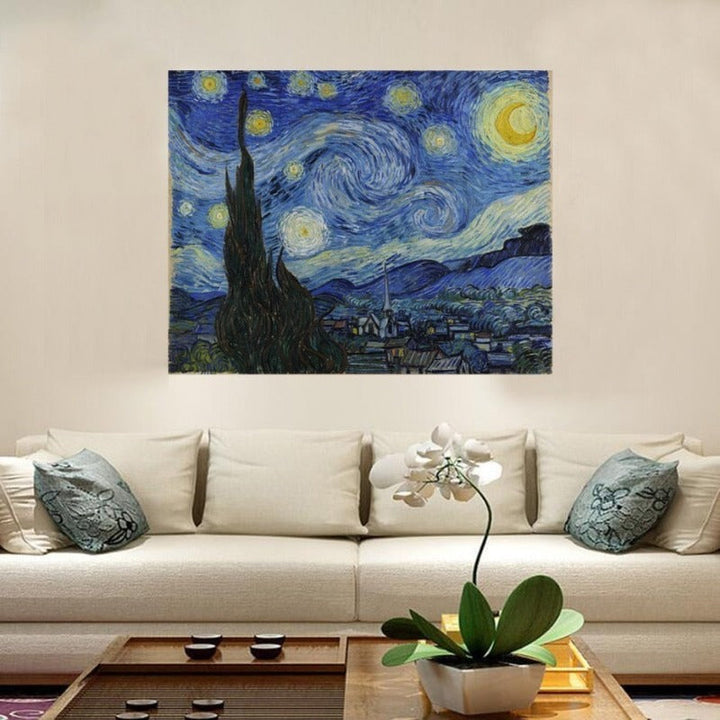 Van Gogh Klassiek Abstract Canvas Schilderij Sterrennacht