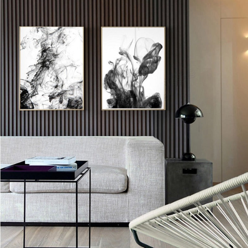 Dynamic Ink Stokes - Canvas Muurkunst Schilderij