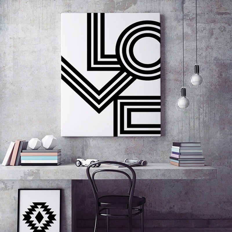 Love Wandkunst Minimalistisch - Canvas Wandkunst Schilderij