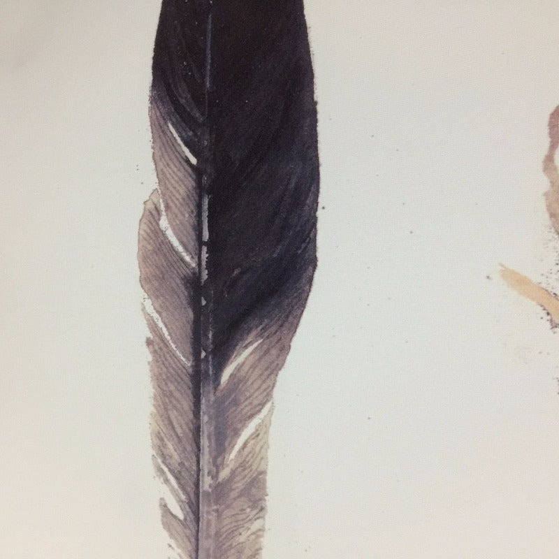 Vintage Abstract Beautiful Feather - Canvas Muurkunst Schilderij