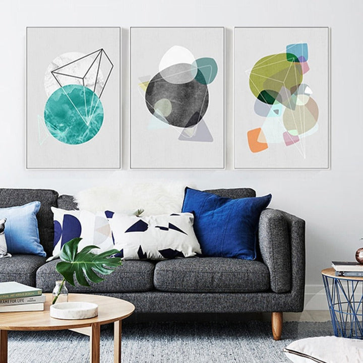 Geometrisch Nordic - Canvas Wandkunst Schilderij