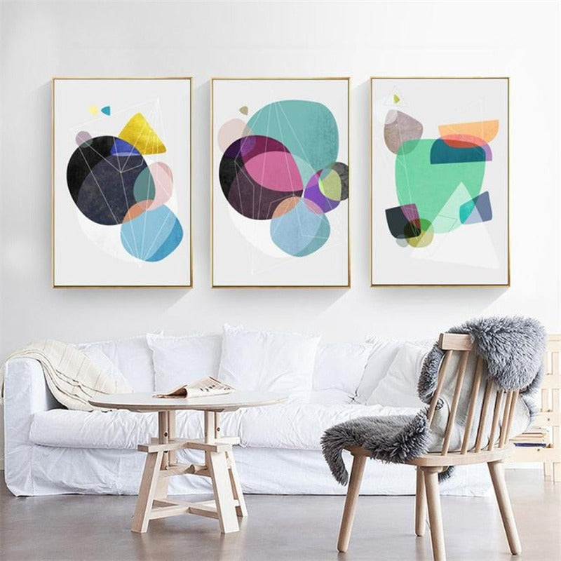 Geometrisch Nordic - Canvas Wandkunst Schilderij
