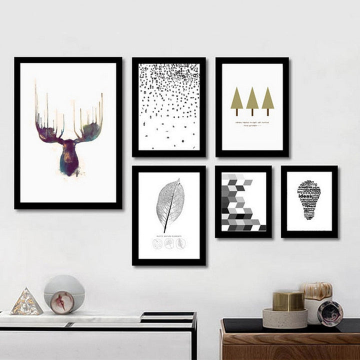 Deer Art Geometric - Canvas Muurkunst Schilderij