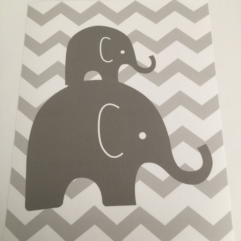 Sweet Elephants - Canvas Wanddecoratie Schilderij