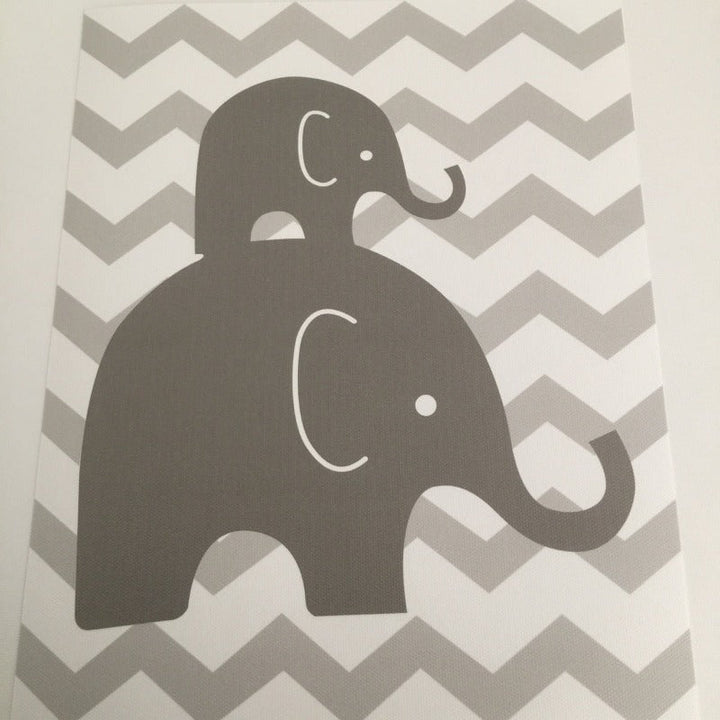 Sweet Elephants - Canvas Wanddecoratie Schilderij