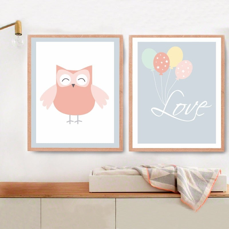 Love Owl - Canvas Muurdecoratie Schilderij