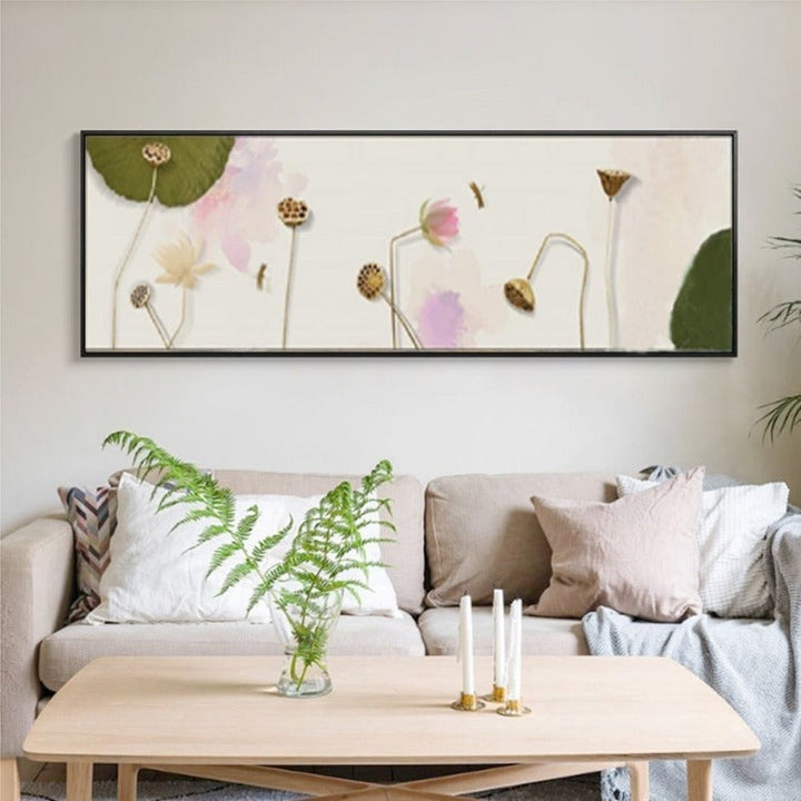 Traditionele Chinese Aquarel Lotus Sfeer - Canvas Wandkunst Schilderij