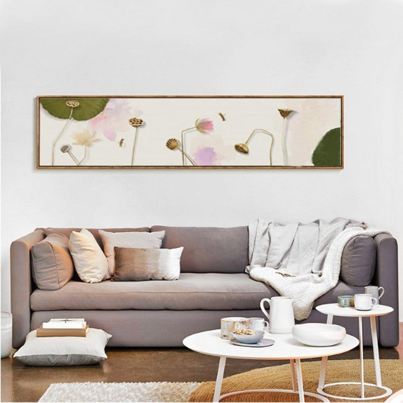 Traditionele Chinese Aquarel Lotus Sfeer - Canvas Wandkunst Schilderij