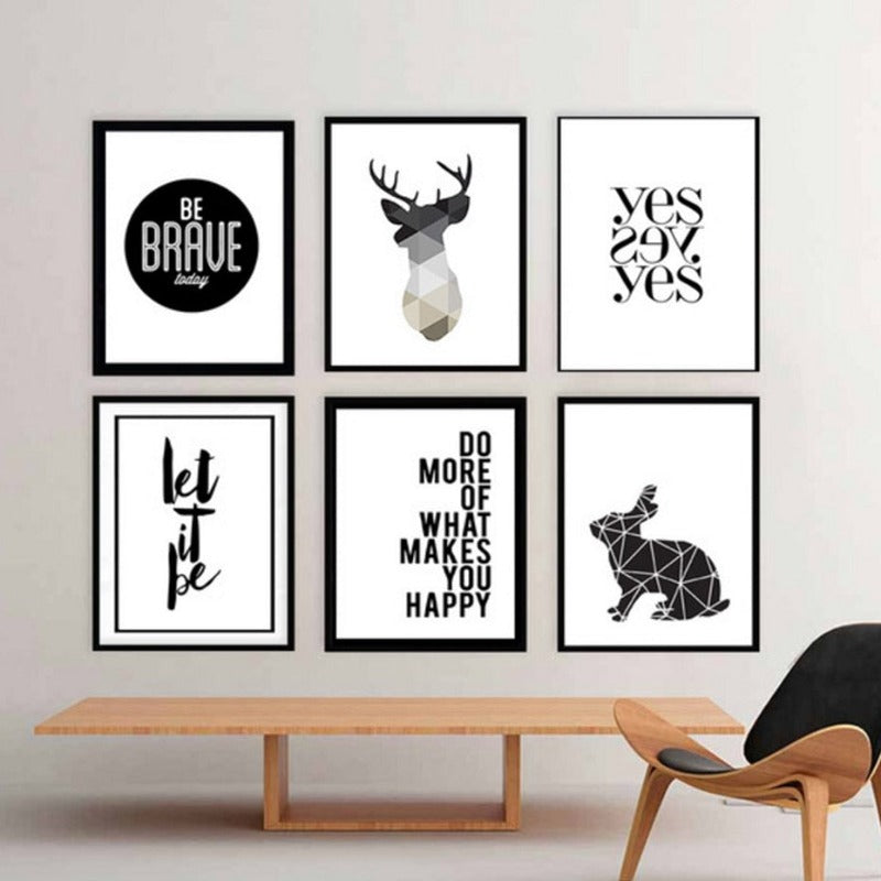 Minimalistische Geometrische Herten - Canvas Wandkunst Schilderij