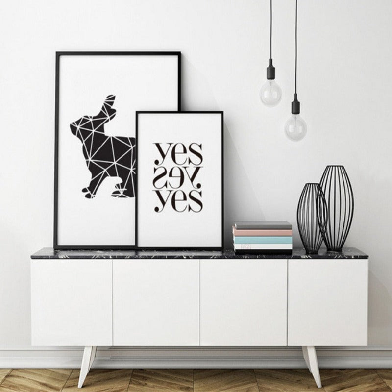 Minimalistische Geometrische Herten - Canvas Wandkunst Schilderij