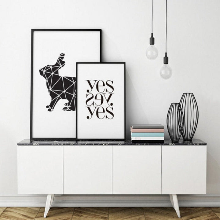 Minimalistische Geometrische Herten - Canvas Wandkunst Schilderij
