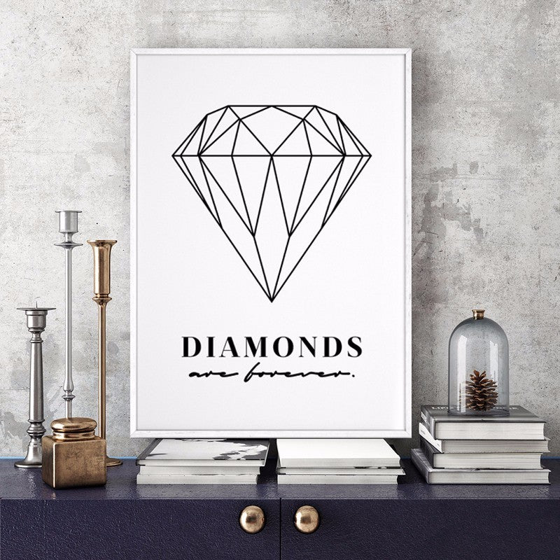 Diamonds Are Forever - Canvas Muurkunst Schilderij